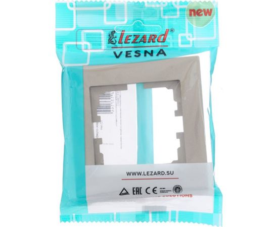 1-ая горизонтальная рамка Lezard VESNA без вставки, титан 742-3700-146 – изображение 4