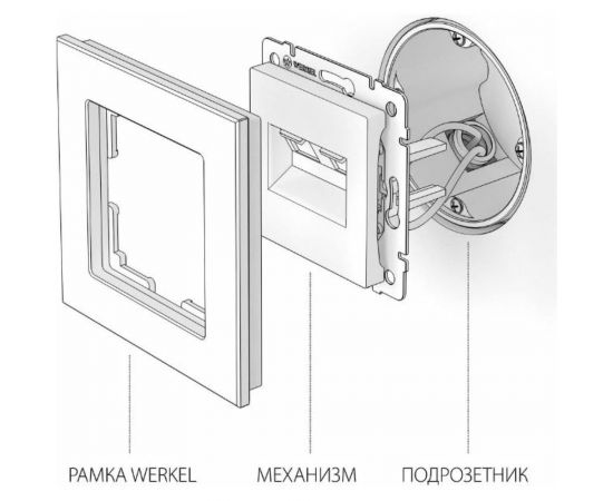 Двойная Ethernet розетка RJ-45 WERKEL белый a051115 – изображение 5