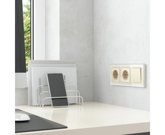 Одноклавишный выключатель WERKEL W1110162 с подсветкой айвори матовый a059279 – изображение 5