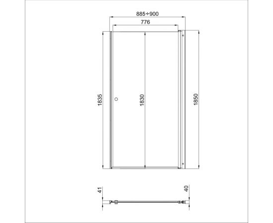 Душевая дверь Triton Уно 90x185, хром, прозрачный Щ0000036858 – изображение 9