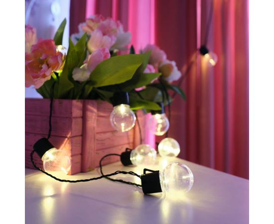 Светодиодная лофт-гирлянда NEON-NIGHT 5м черный ПВХ 20 LED теплое белое свечение 303-066 – изображение 10