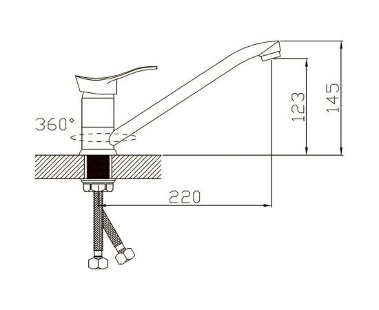 Смеситель для раковины (мойки) INGROSSO усак16 см, картридж 35 мм, гайка 455-214-2 – изображение 10