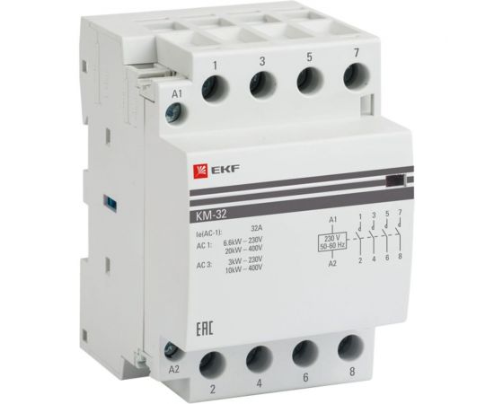 Модульный контактор EKF 40А 3п 220В 4НО КМ km-3-40-40 1530998 