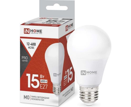 Светодиодная низковольтная лампа IN HOME LED-MO-PRO 15Вт 12-48В Е27 4000К 1200Лм 4690612036182 