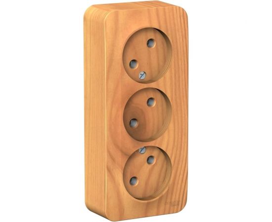 Розетка Schneider Electric BLANCA трехместная, без заземления, без штор, ясень BLNRA000315 