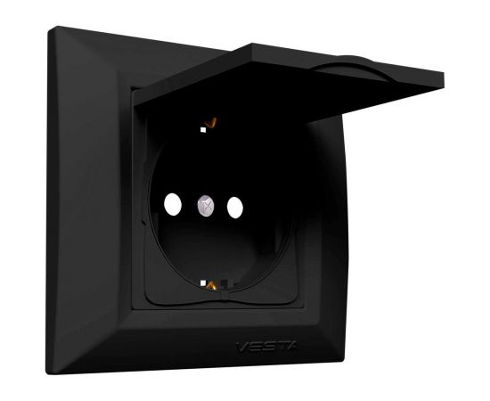 Розетка Vesta Electric roma одинарная с заземлением с крышкой FRZ00020105CMT 