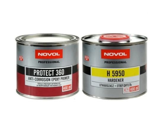 Эпоксидный грунт Novol PROTECT 360 антикор. банка 0.4л с отвердителем 0.4л серый X6121466 