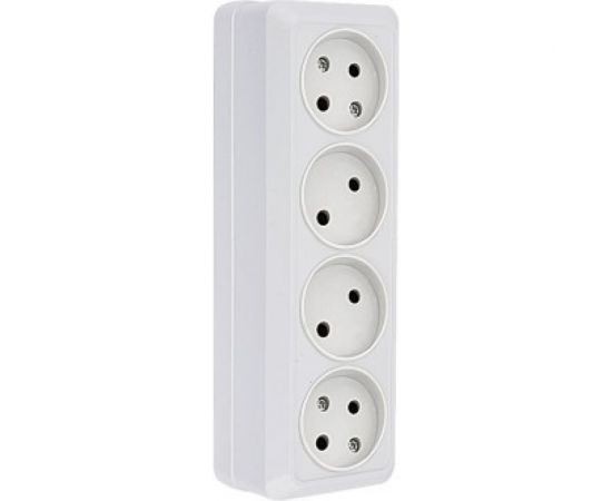 Розетка EKF Рим 4-местная, 10А, без заземления, белая ENR10-302-10 