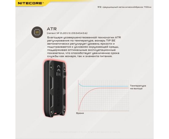 Наключный фонарь Nitecore TIP SE Grey 2 OSRAM P8 700Люмен 50часов 90метра З/У USB-C 19533 – изображение 12