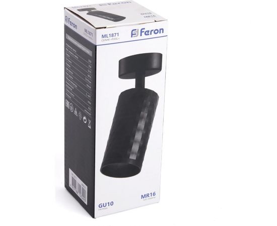 Светильник FERON ml1871 pixel настенно-потолочный под лампу gu10, черный, 48651 – изображение 15