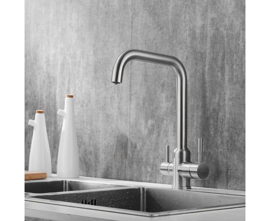 Смеситель для кухни SHEVANIK с подключением к фильтру питьевой воды, сатин S268B – изображение 15