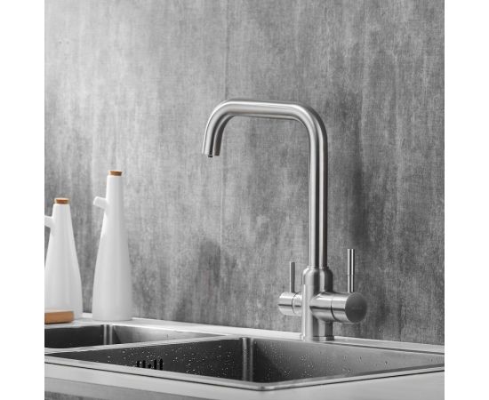 Смеситель для кухни SHEVANIK с подключением к фильтру питьевой воды, сатин S268B – изображение 16