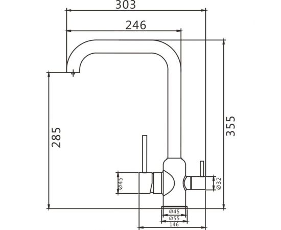 Смеситель для кухни SHEVANIK с подключением к фильтру питьевой воды, сатин S268B – изображение 17