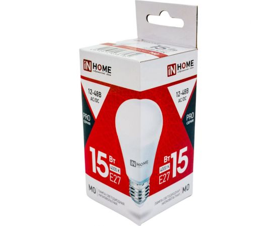 Светодиодная низковольтная лампа IN HOME LED-MO-PRO 15Вт 12-48В Е27 4000К 1200Лм 4690612036182 – изображение 2