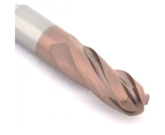 Фреза сферическая твердосплавная по нержавеющей и жаропрочной стали 4х11х57 мм, хв-к 4 мм, Z4 CNCINS MS31.z4.04.11.57.30.D04 TiAlSiXN – изображение 2