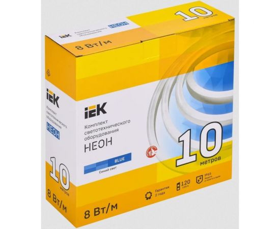 Комплект светодиодной подсветки "неон" IEK (лента led 10м lsr5-2835b120-8-ip65-220в + драйвер) LSR5-B-120-65-2-10-S0 – изображение 2
