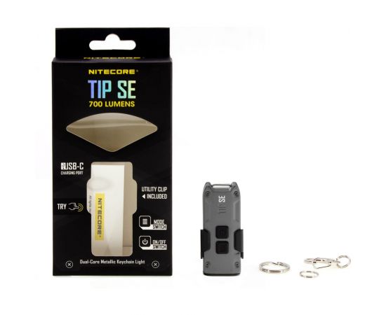 Наключный фонарь Nitecore TIP SE Grey 2 OSRAM P8 700Люмен 50часов 90метра З/У USB-C 19533 – изображение 2