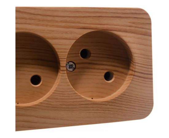 Розетка Schneider Electric BLANCA трехместная, без заземления, без штор, ясень BLNRA000315 – изображение 2