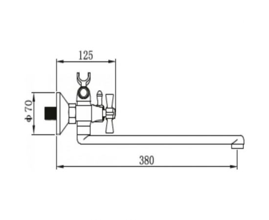 Универсальный смеситель Potato с прямым изливом и с переключателем для душа P23315 – изображение 2