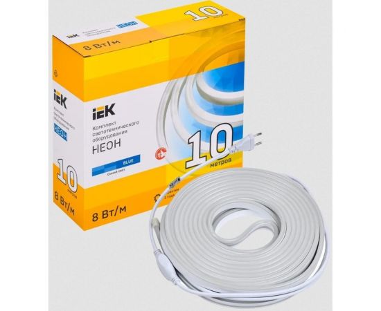 Комплект светодиодной подсветки "неон" IEK (лента led 10м lsr5-2835b120-8-ip65-220в + драйвер) LSR5-B-120-65-2-10-S0 – изображение 4