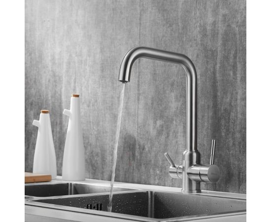 Смеситель для кухни SHEVANIK с подключением к фильтру питьевой воды, сатин S268B – изображение 4