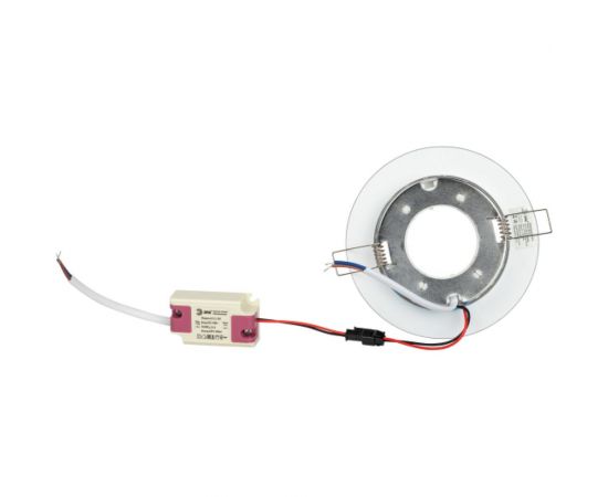 Встраиваемый светильник со светодиодной подсветкой ЭРА DK LD51 CH/SHSL GX53, хром/серебро Б0057466 – изображение 5