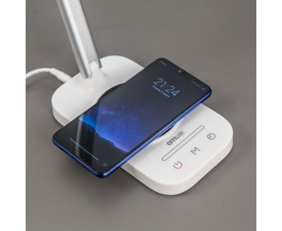 Светильник Citilux Ньютон, белый, серебро, USB+Qi CL803051 – изображение 5