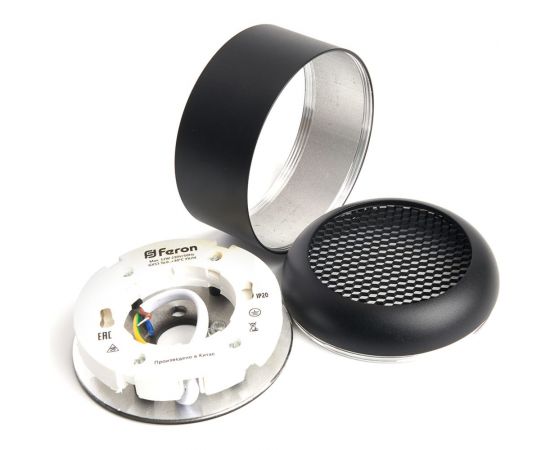 Потолочный светильник FERON HL364 Barrel ECHO 12W, 230V, GX53, чёрный, с антибликовой сеточкой 48398 – изображение 5
