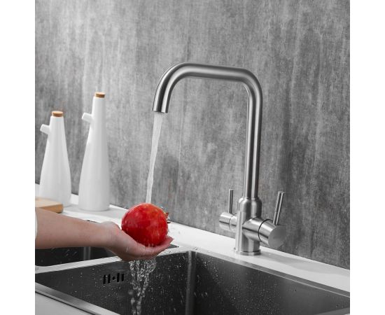 Смеситель для кухни SHEVANIK с подключением к фильтру питьевой воды, сатин S268B – изображение 7