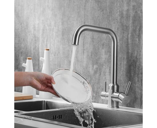 Смеситель для кухни SHEVANIK с подключением к фильтру питьевой воды, сатин S268B – изображение 8