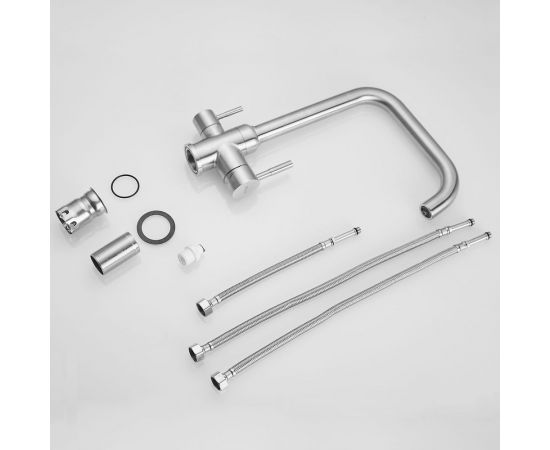 Смеситель для кухни SHEVANIK с подключением к фильтру питьевой воды, сатин S268B – изображение 9