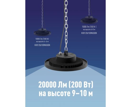 Светодиодный светильник КОСМОС ДСП 200Вт HIgh Bay 6500К 20000 Лм IP65, KHB120d200W6500K – изображение 9