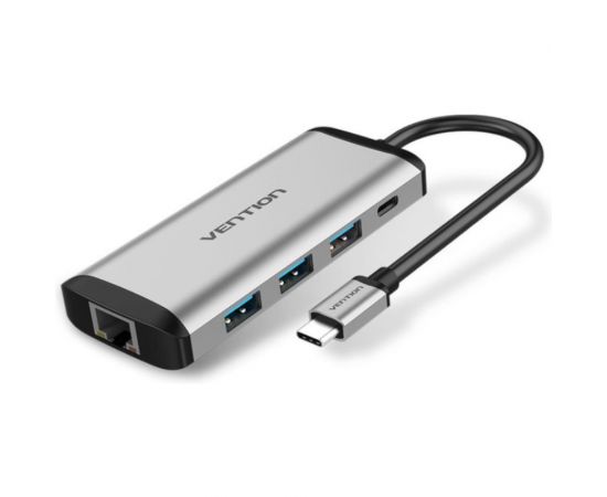 Сетевой адаптер Vention USB-C M/ Gigabit Ethernet RJ45 F/OTG хаб 3xUSB 3.0/PD TGDHB 