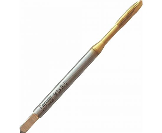 Метчик Partner M3х0,5 HSSE, DIN371, прямая канавка со спиральной подточкой, Н6, TiN 316030 