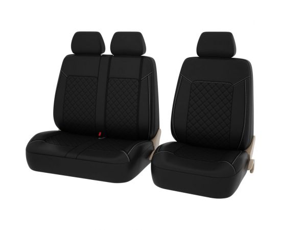 Чехлы PSV Elegant Next TRANSIT черный/бежевый, ромб, экокожа 135662 