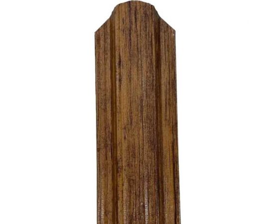 Металлический штакетник ТАВРОС полукруглый, 0.45х118х1800 полиэстер, текстурированный, RAL дерево 3D , двухсторонний, стандарт 10000006 