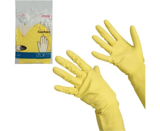 Хозяйственные перчатки VILEDA размер L, желтые, 101018 602149 