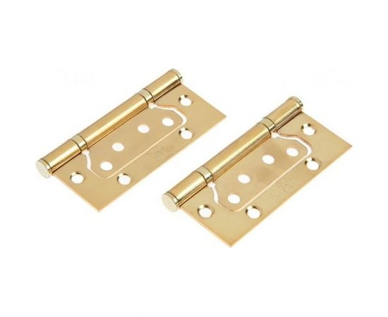 Универсальная петля-бабочка ТУНДРА 100x75x2.5 мм, без врезки, золото, 2 шт. 7121736 