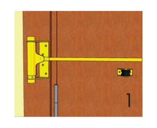 Дверной доводчик ALDEGHI LUIGI SPA стальной, пружинный, 125х300 мм, цвет: оцинкованная сталь, к-т: 1 шт + ключ с декоративными шурупами 115AZ003 – изображение 3