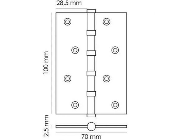 Латунная петля MORELLI цвет-мат.золото MBU 100X70X3-4BB SG 9010232 – изображение 4