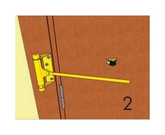 Дверной доводчик ALDEGHI LUIGI SPA стальной, пружинный, 125х300 мм, цвет: оцинкованная сталь, к-т: 1 шт + ключ с декоративными шурупами 115AZ003 – изображение 4