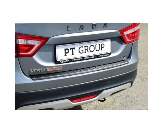 Накладка на задний бампер PT Group ABS, для LADA Vesta SW Cross 2017- г.в. 01410401 LSC111301 – изображение 4
