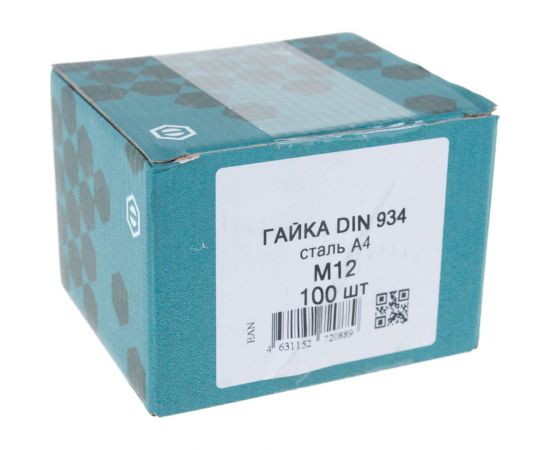 Гайка ЦКИ DIN934 M12 нерж. A4 100 шт 58896 – изображение 4