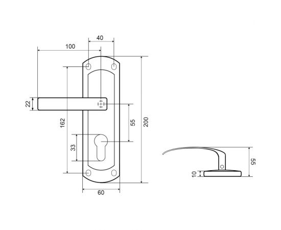 Врезной замок Palladium 460-25 AB L СТ-00000195 – изображение 5