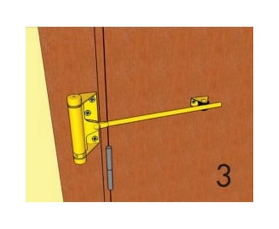 Дверной доводчик ALDEGHI LUIGI SPA стальной, пружинный, 125х300 мм, цвет: оцинкованная сталь, к-т: 1 шт + ключ с декоративными шурупами 115AZ003 – изображение 5