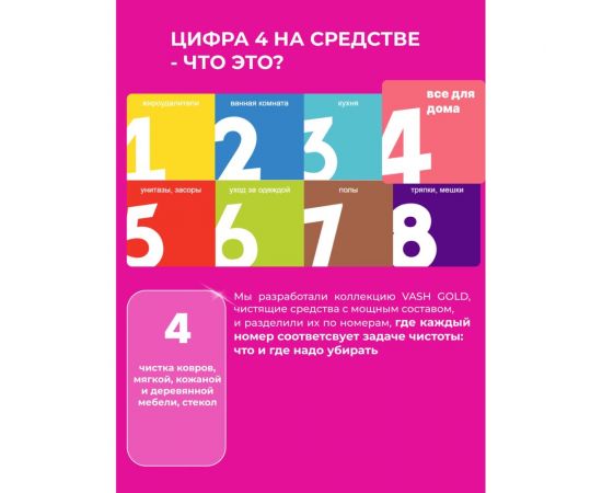 Пенка для ручной чистки ковров и мягкой мебели VASH GOLD 500 мл 307925 – изображение 6