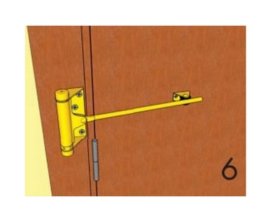 Дверной доводчик ALDEGHI LUIGI SPA стальной, пружинный, 125х300 мм, цвет: оцинкованная сталь, к-т: 1 шт + ключ с декоративными шурупами 115AZ003 – изображение 8