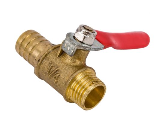 Краник латунный елочка 12 мм - резьба наружная 1/4" Pegas pneumatic 4416 