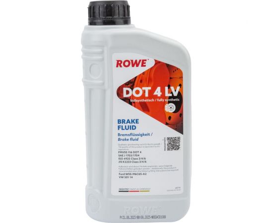 Тормозная специальная жидкость ROWE HIGHTEC BRAKE FLUID DOT 4 LV 25114-0010-99 