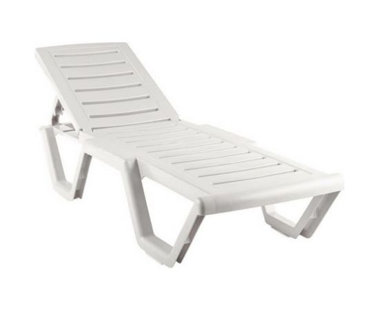 Шезлонг ELLASTIK-PLAST Атлант белый, 186x63x32 см M-SHEZ01ATLANT1 